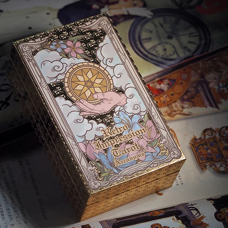 Original Genuine Retro Impression Bronzing Tarot Cards Double Copper Paper Casual Party Collection Card Desktop Decoration Gift
