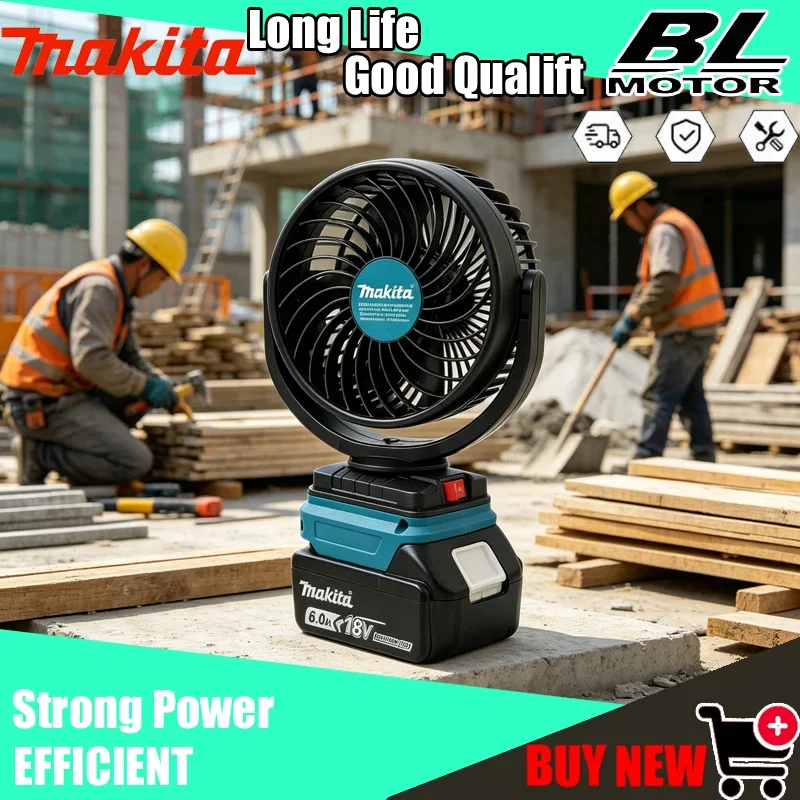 

Makita 21V 5 Inch Cordless Portable Cooling Fan, USB Rechargeable DC Fan for Workshop, Industrial Work & DIY Construction Sites