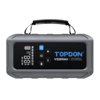 Topdon V2200 Air portable battery booster power bank multi function super capacitor jump starter powerbank with Air Pump for car