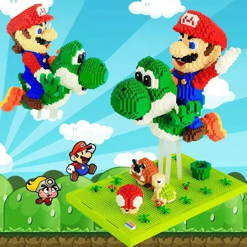 Flying Super Mario Action Figure Toy Doll for Boys Girls Decompression Anime Assemble Puzzle Toys Children\'s Xmas Birthday Gift