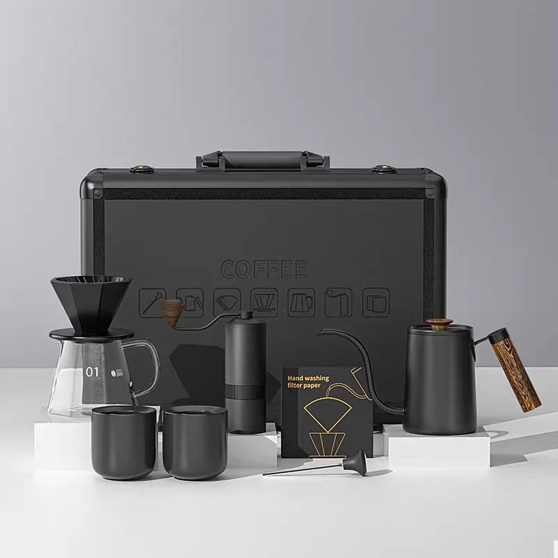 

1set For Hand-brewed Coffee Equipment Set Gift Box Hand-cranked Coffee grinder Pot combination