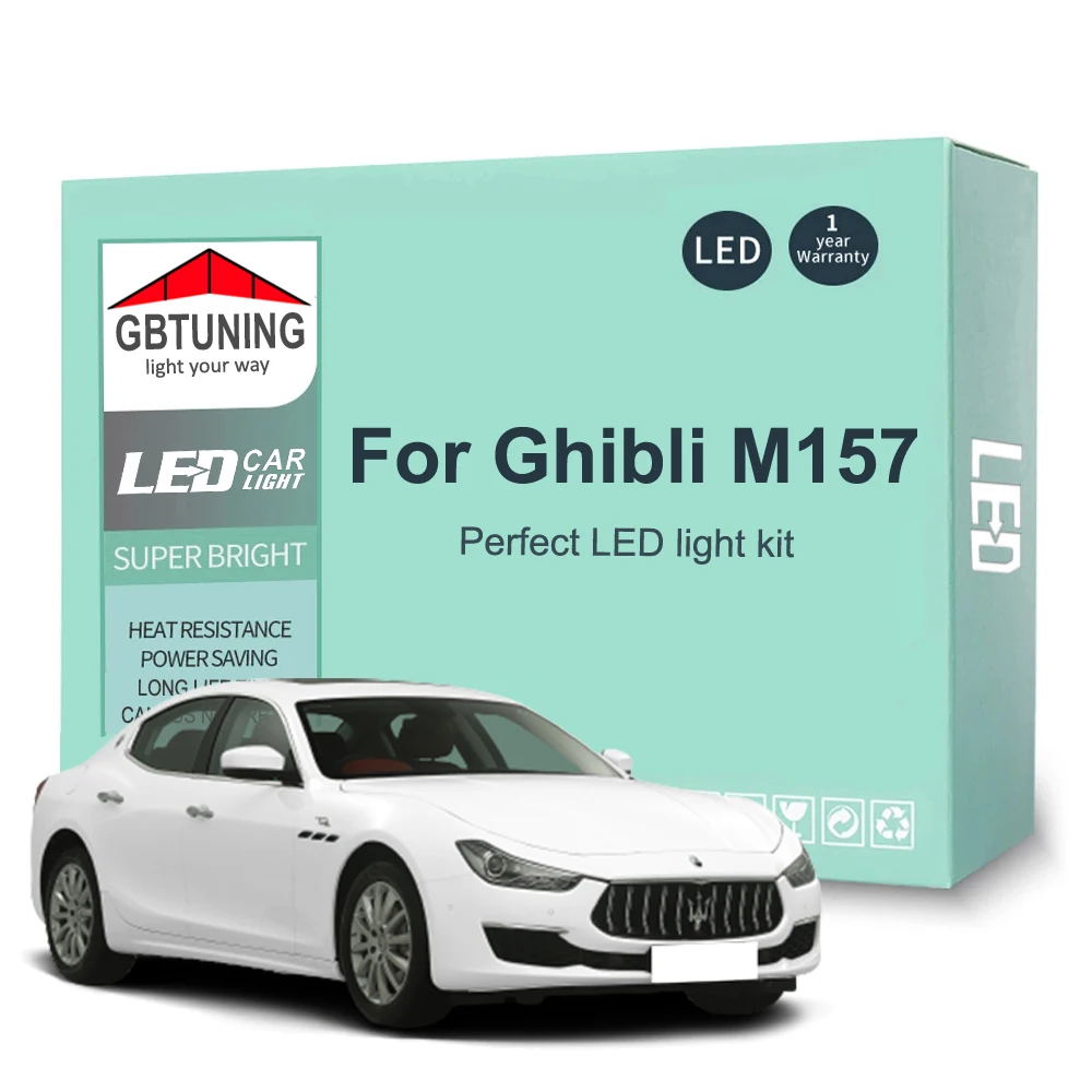 LED Interior Light Bulb Kit For Maserati Ghibli M157 3 MK3 III 2013-2018 2019 2020 2021 2022 Car Dome Trunk Reading Lamp Canbus
