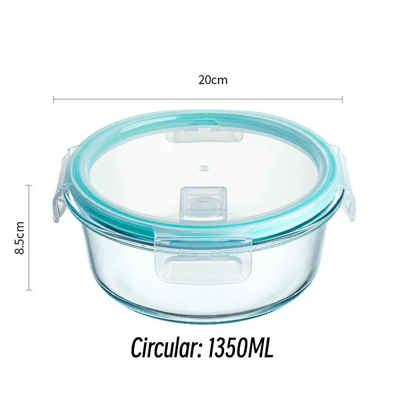 High Borosilicate Glass Lunch Box Sets Microwave Oven Bento Bowl Sealed Picnic Box Office Workers\' Fresh-keeping Box Lunch Box