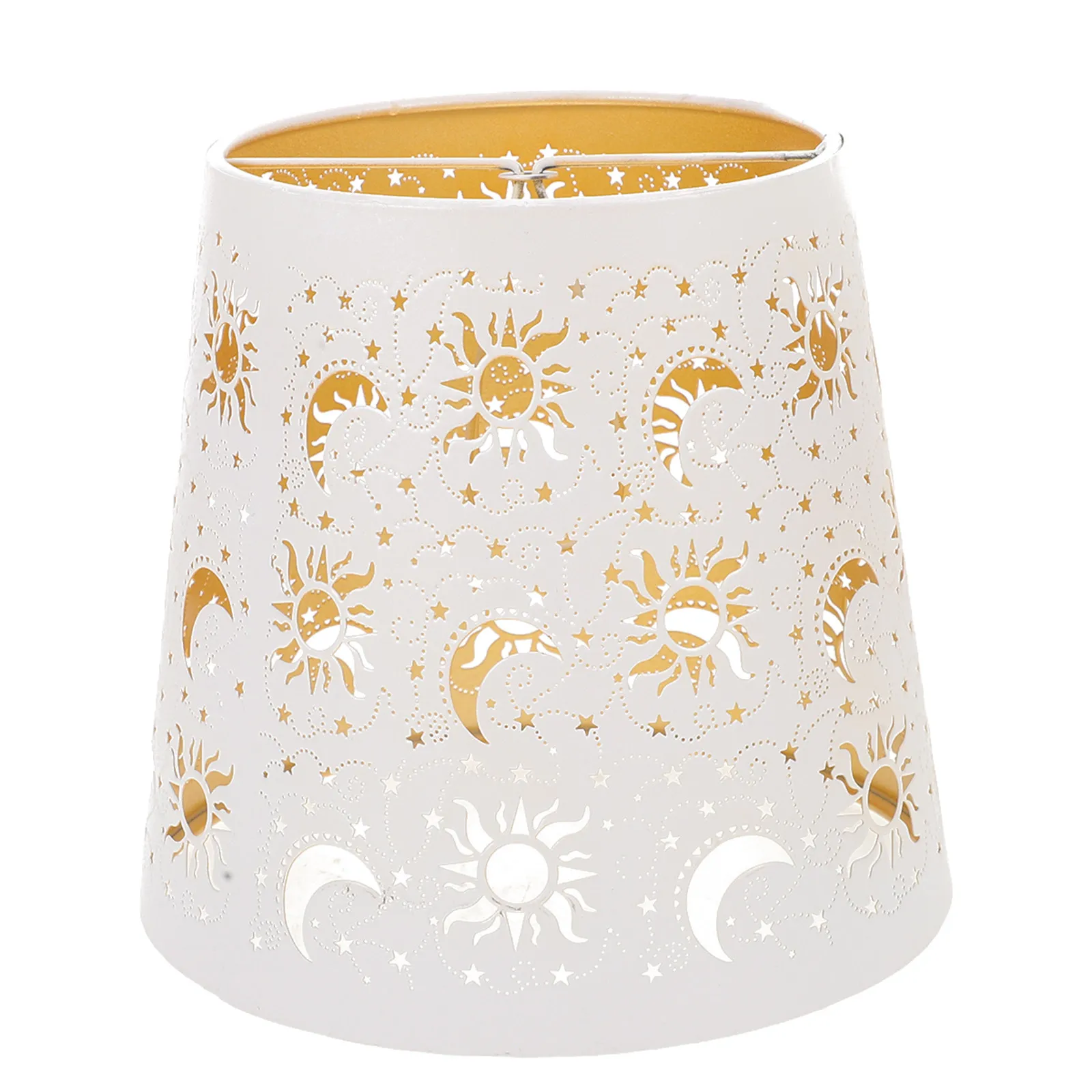 金属製中空彫刻ランプシェード装飾ペンダントランプシェードスタームーンパターンリビングルーム寝室ホテル照明簡単装飾用