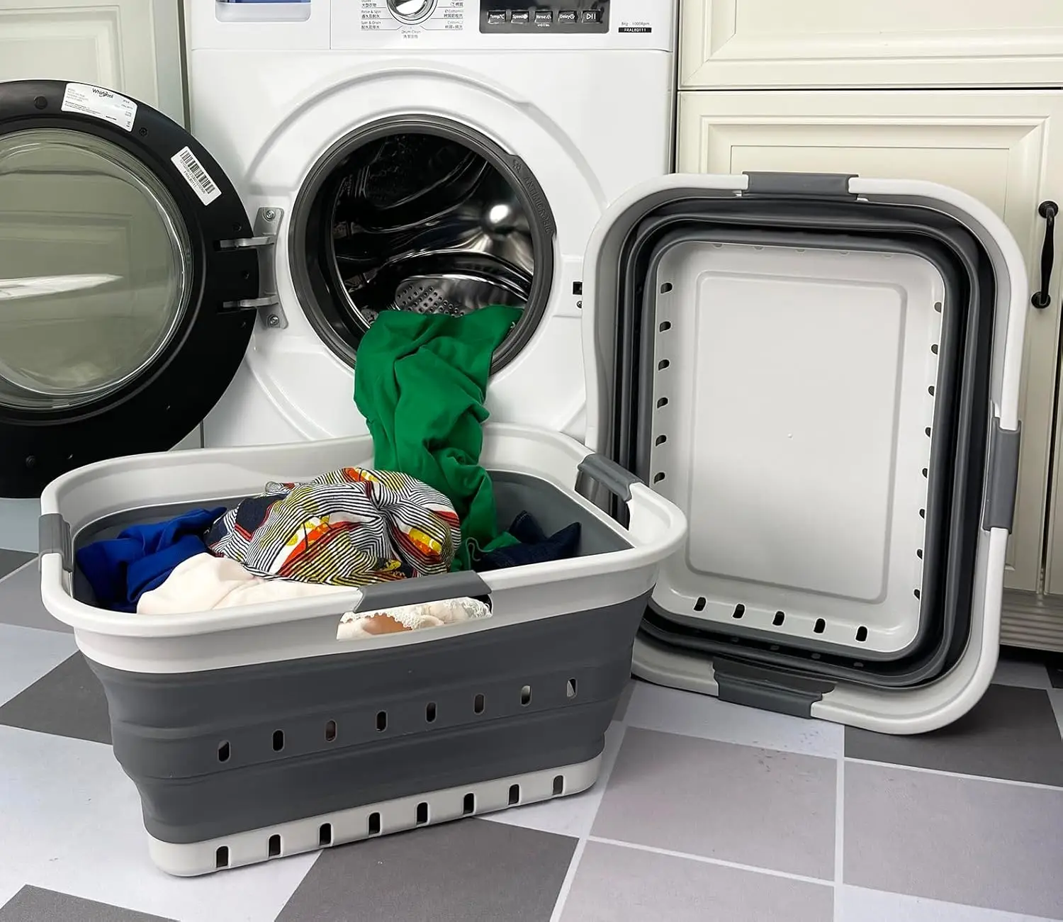

42L (11 Gallon) Set of 2 Collapsible Plastic Storage Basket - Foldable Pop Up Storage Container