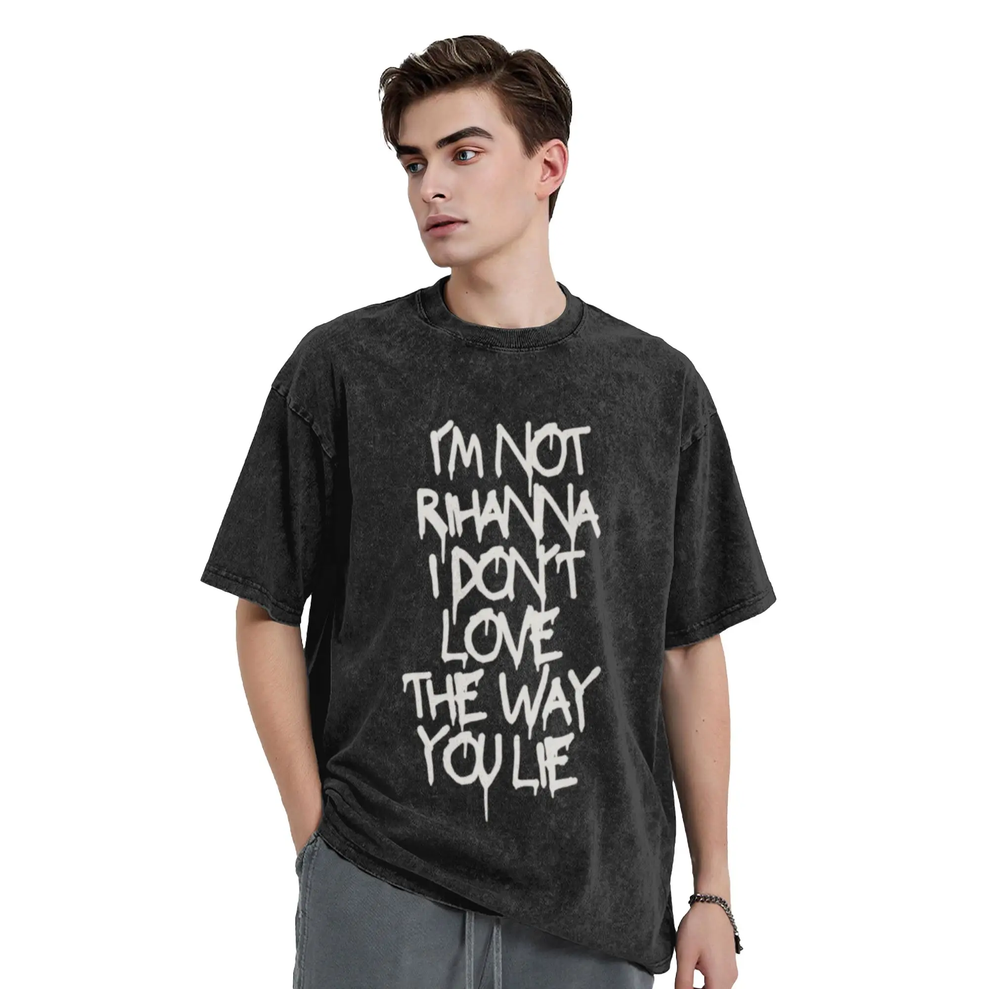 Grunge Text Slogan Poster Classic Comfort A Washed T Shirt Men's Women's Oversized Cotton Tees Tops