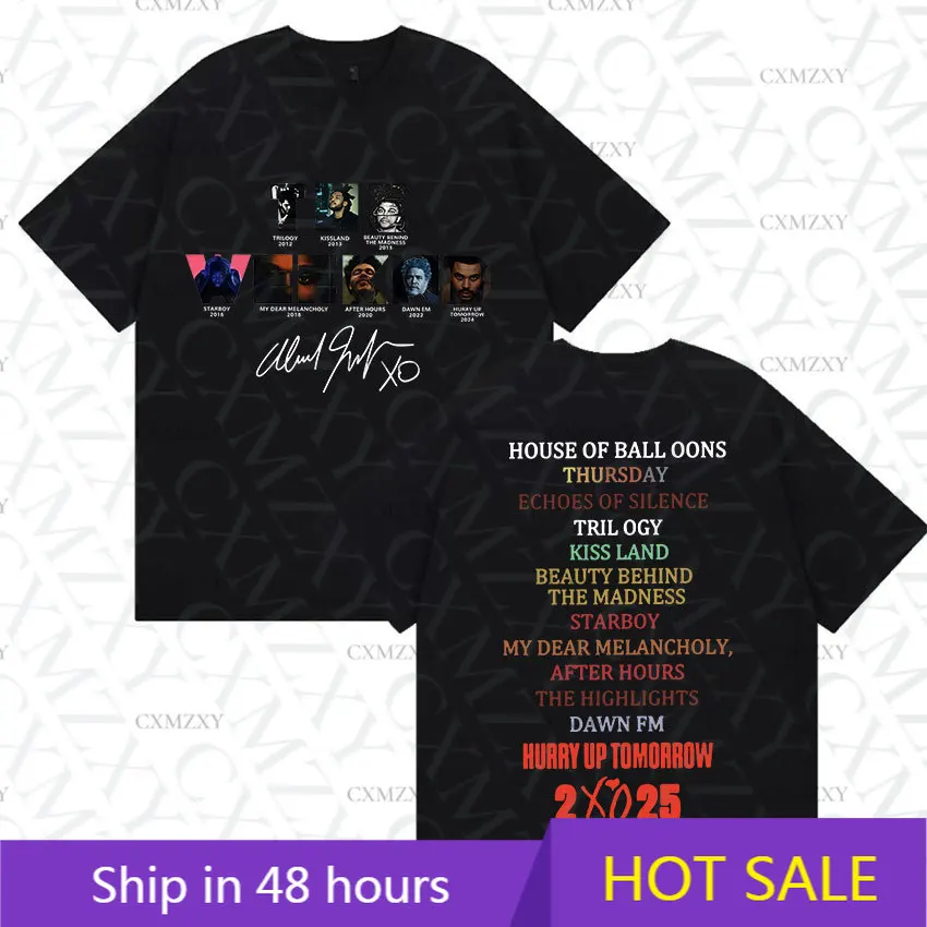 

Limited The Weeknd Hurry Up Tomorrow Album 2025 Merch T-Shirt Men's Women Hip Hop Fashion Cotton Short Sleeve T Shirt Streetwear