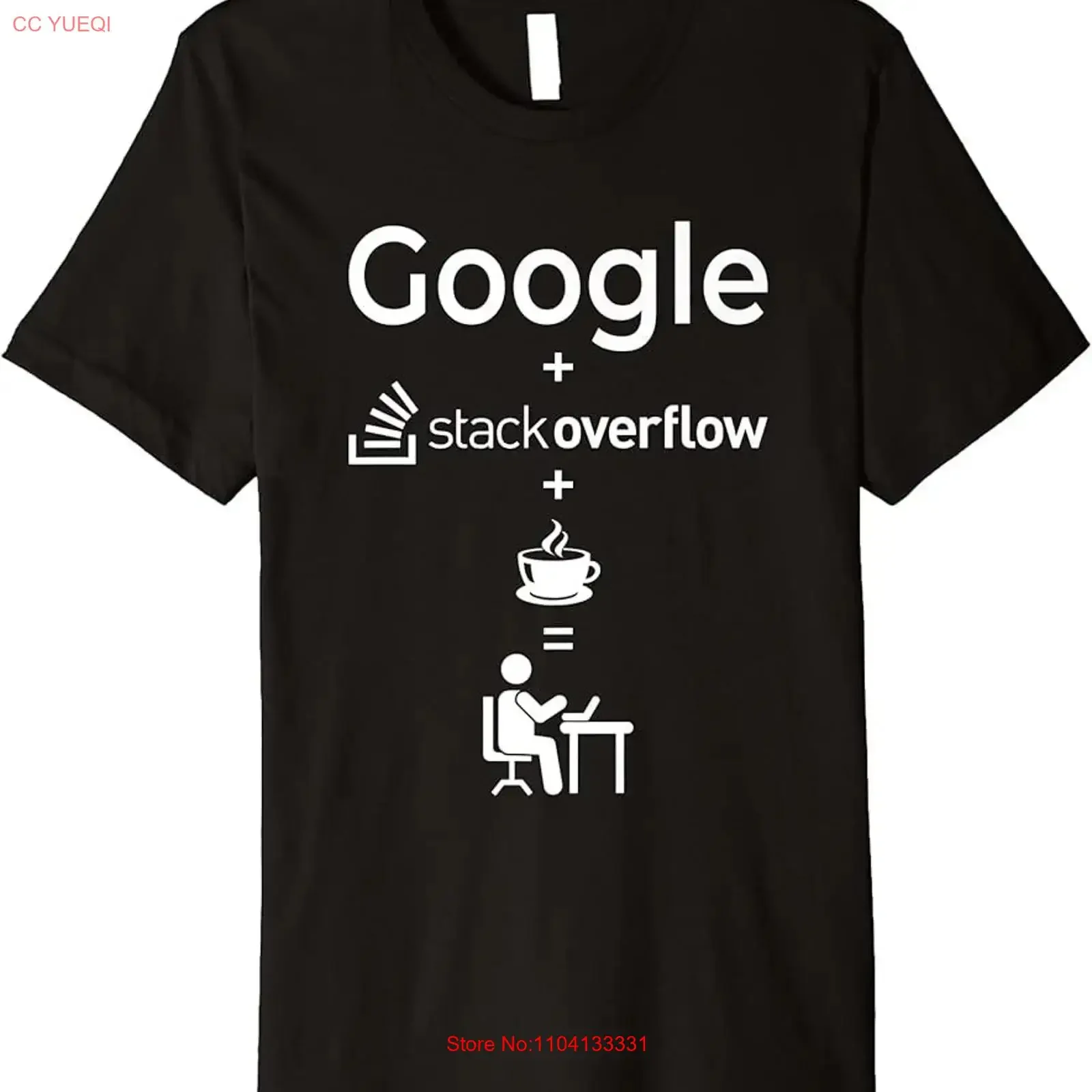 Google Stack Overflow Coffee Premium T Shirt vintage Washed Casual Slightly Versatile fashion Top For Everyday Wear Breathable