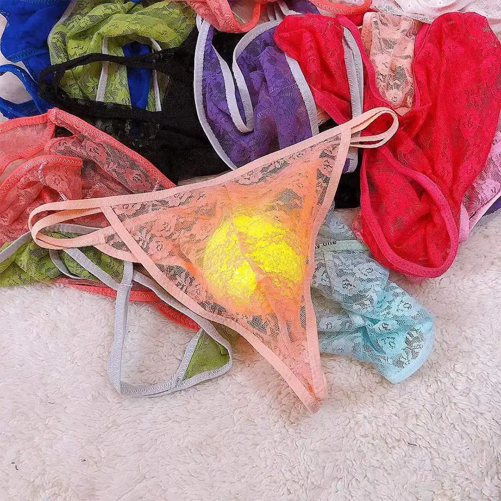 Sexy Gay Underwear Men Lace Sheer Panties Men Sissy Lingerie U Pouch Male Briefs G String Bikini Thongs Underpants Erotic Homens
