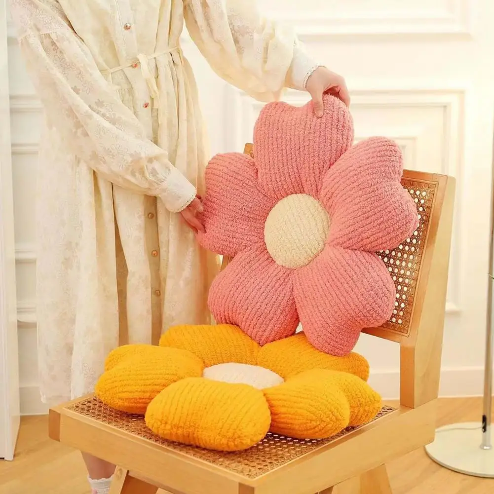 Colourful Sakura Flower Shape Cushion Soft Stuffed Sunflower Car Seat Pillow Cherry Blossom Chair Floor Mat Girl Room Sofa Decor