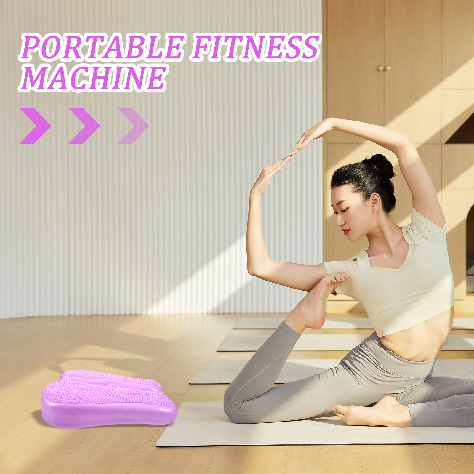

Portable Fitness Stepper Machine for Home Use PVC Exercise Platform Lightweight Durable Compact Pedal Exerciser Stair Step