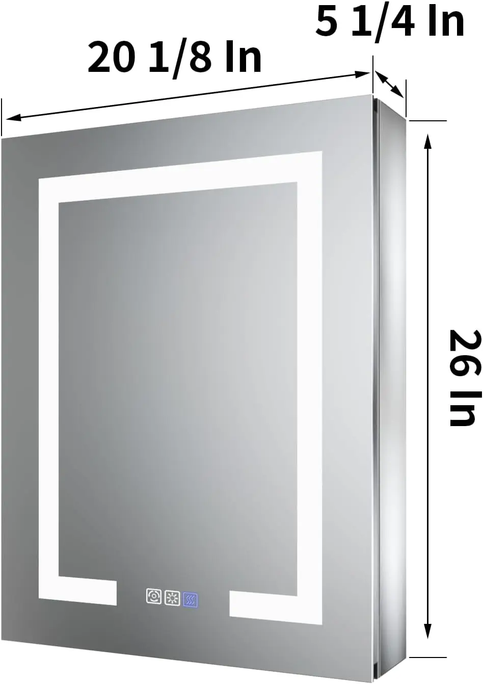 Lighted Medicine Cabinet with Mirror 20 x 26 Inch Recessed or Surface led Medicine Cabinet Defog Stepless Dimming