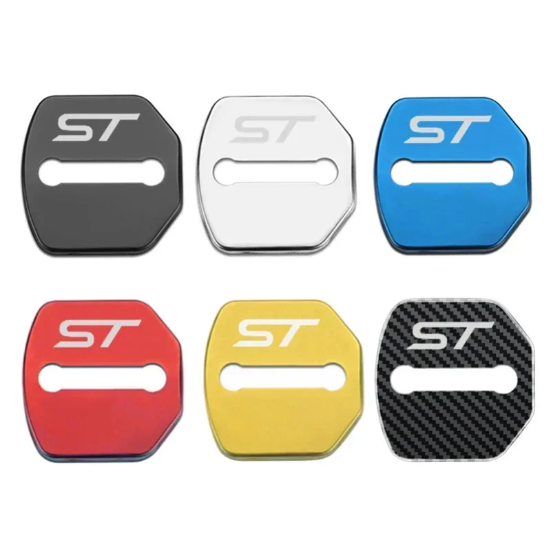 Car Accessories Auto Door Lock Protective Covers Case Stickers for Ford Focus MK3 ST MONDEO MUSTANG FIESTA ST Logo Decoration