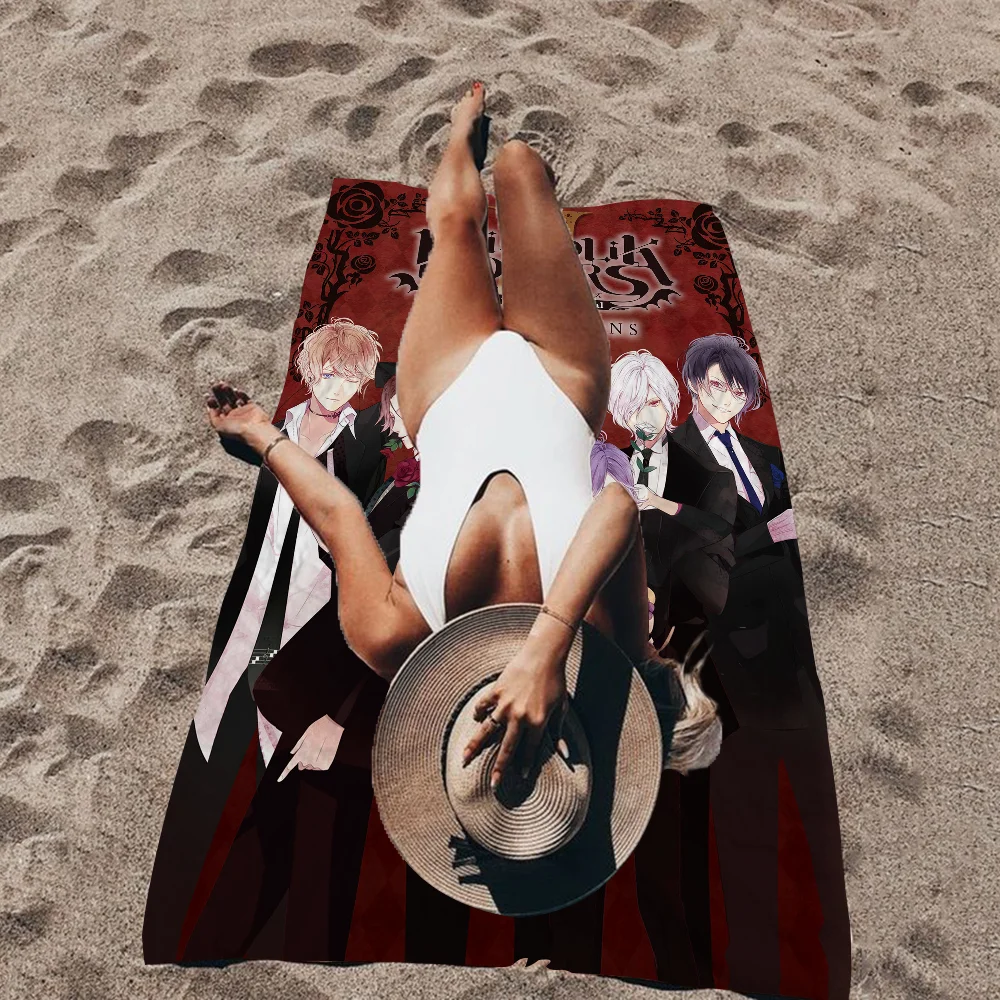 Anime D-Diabolik Lovers Microfiber Blanket Quick Drying Beach Towels Oversized Printing Super Absorbent Pool Towel Blanket