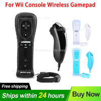 New 2 in 1 Set Remote Controller with Nunchuck Controller Games Control for Wii/Wii U Console Wireless Gamepad with Motion Plus