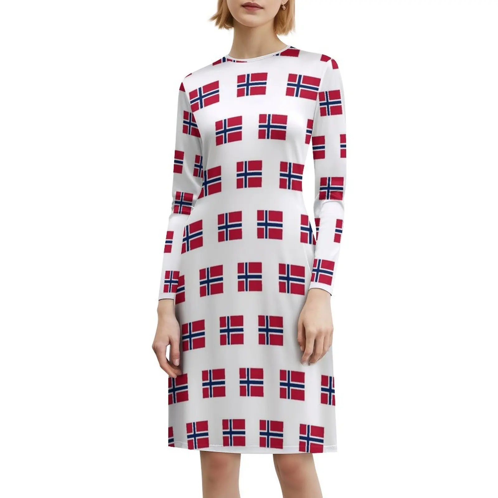 علم النرويج نمط نسخة فستان عطلة مثير للنساء شاطئ حفلة عيد ميلاد فستان قصير النرويج أوسلو النرويجية النرويجية نورج #6