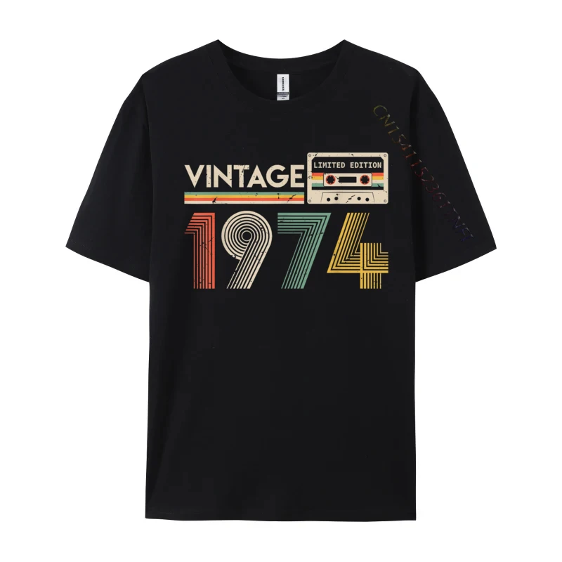 

Retro Vintage 1974 Limited Edition Cassette 47 Years Old Men's Funny T Shirt Hip Hop Tops Tees 2024 Discount T Shirts Wholesale