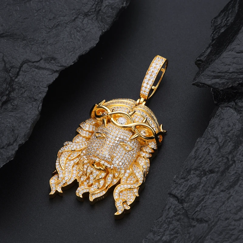 TUHE Unisex High Quality D VVS Moissanite Iced Out Pendants Jesus For Men Hip Hop Jewelry