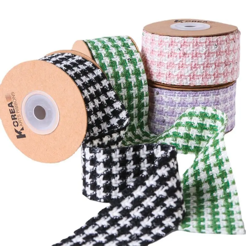 9 Yards 25mm40mm Sweet Plaid Ribbon Handcrafted Materials Headwear Hair Bows Clothing Shoes Hats Home Decoration Sewing