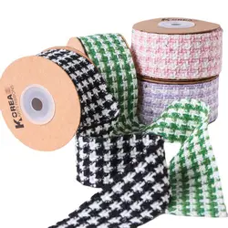 9 Yards 25mm40mm Sweet Plaid Ribbon Handcrafted Materials Headwear Hair Bows Clothing Shoes Hats Home Decoration Sewing