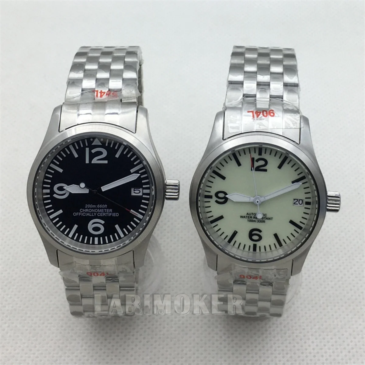 Jam tangan otomatis pria 36mm/39mm dial hitam putih kaca safir mesin NH35 PT5000 mahkota sekrup gelang baja tahan karat