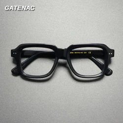 Vintage Handmade Acetate Glasses Frame Men High Quality Big Square Eyeglasses Frame Women Retro Designer Luxury Brand Eyewear