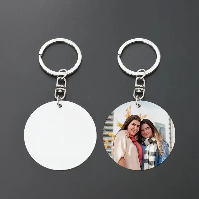 Personalized Custom Metal Keychain Heat Transfer Blank Keychain Double-Sided Printing Aluminum Alloy Plate Keychain Photo Gift image 3