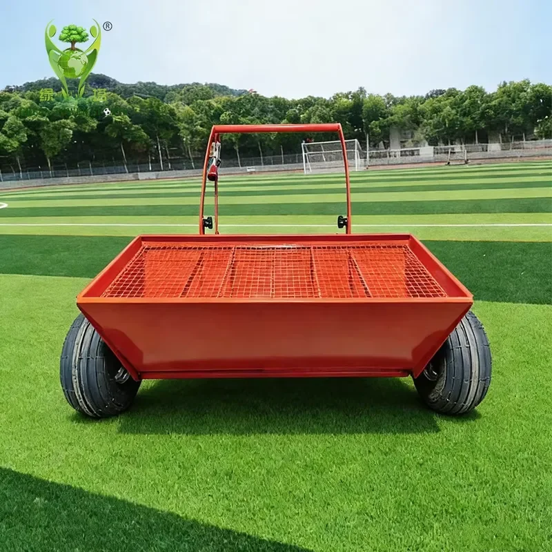 Hand Push Artificial Turf Infill Machine Sand Crumb Rubber Granules Concrete Material Drop Spreader