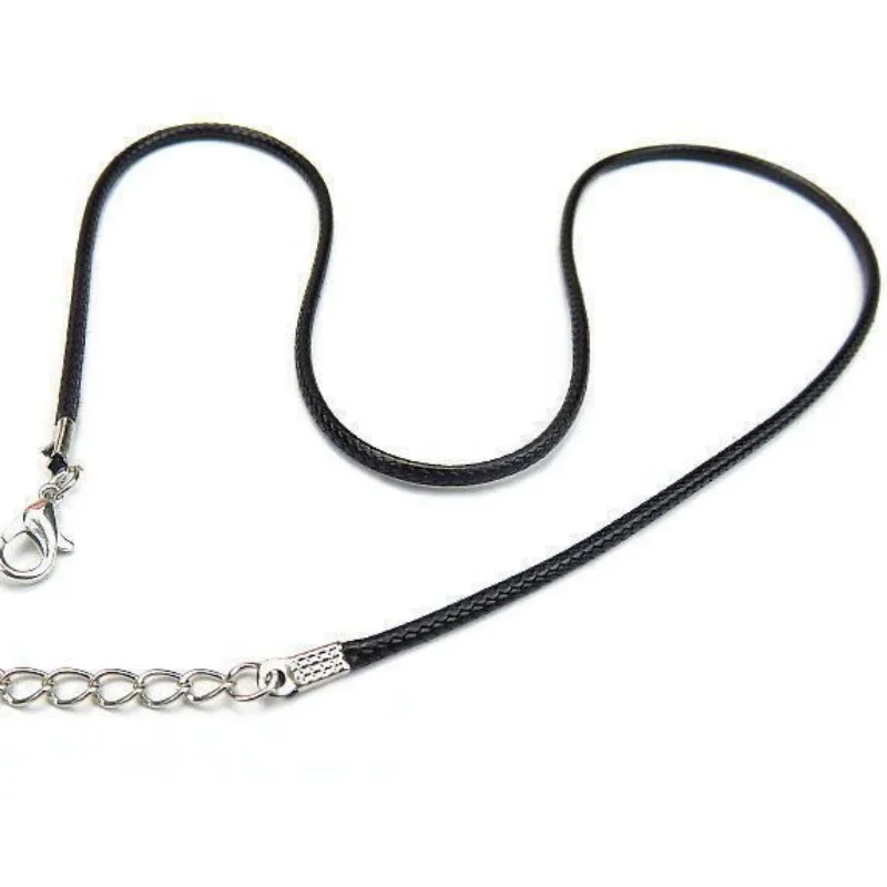 Collar de cuerda de cera ajustable Simple para hombres y mujeres, accesorio de joyería DIY, pareja, novia, sin colgante, cadena de clavícula negra/café