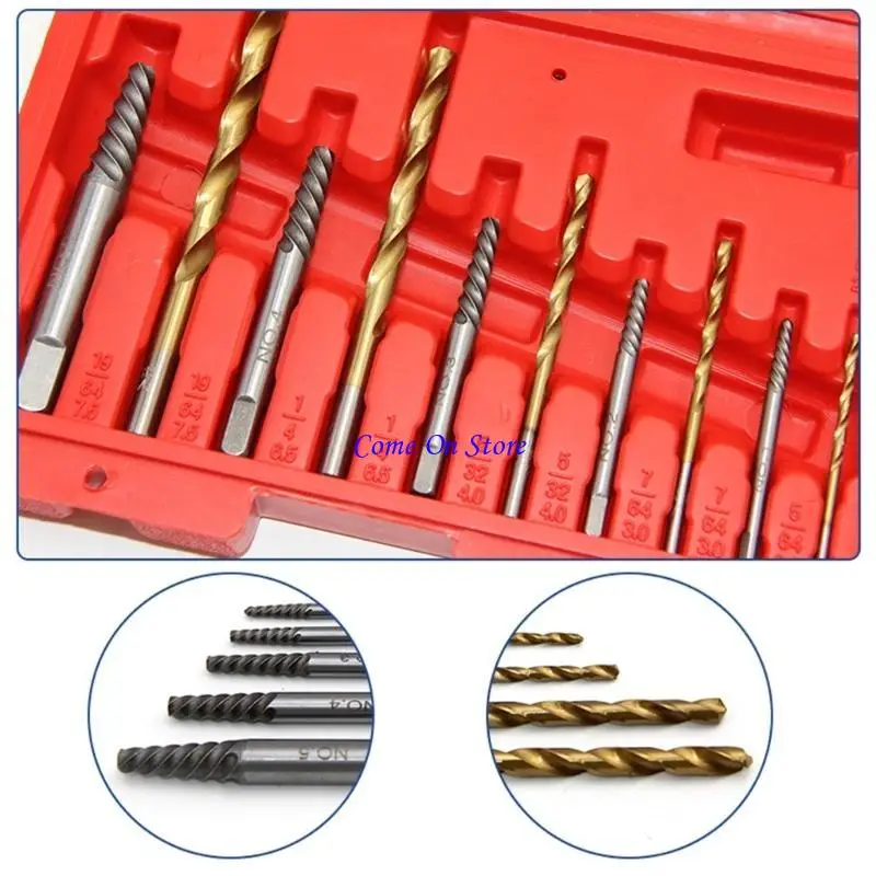 

M6CF Durability Alloy Steel Broken Screw and Bolt Extractor with NonSlip Handle for Home Professional Use Automotive Repair