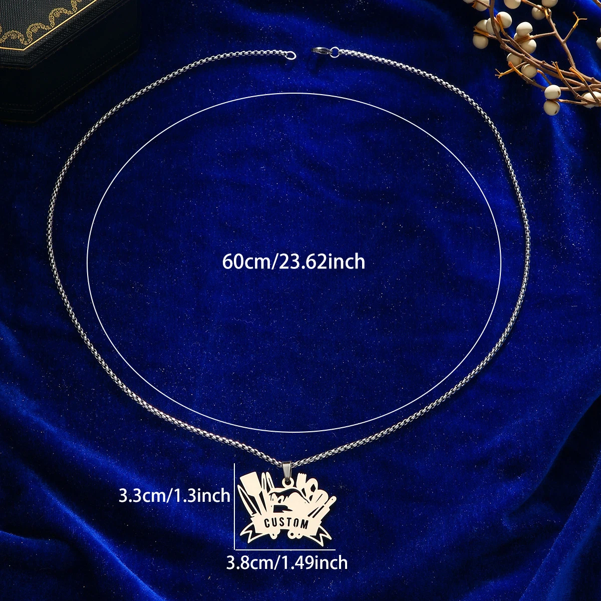 Collier pendentif sur le thème du chef conçu en acier inoxydable personnalisé pour femmes et hommes, motif d'outils culinaires uniques, cadeau de bijoux tendance