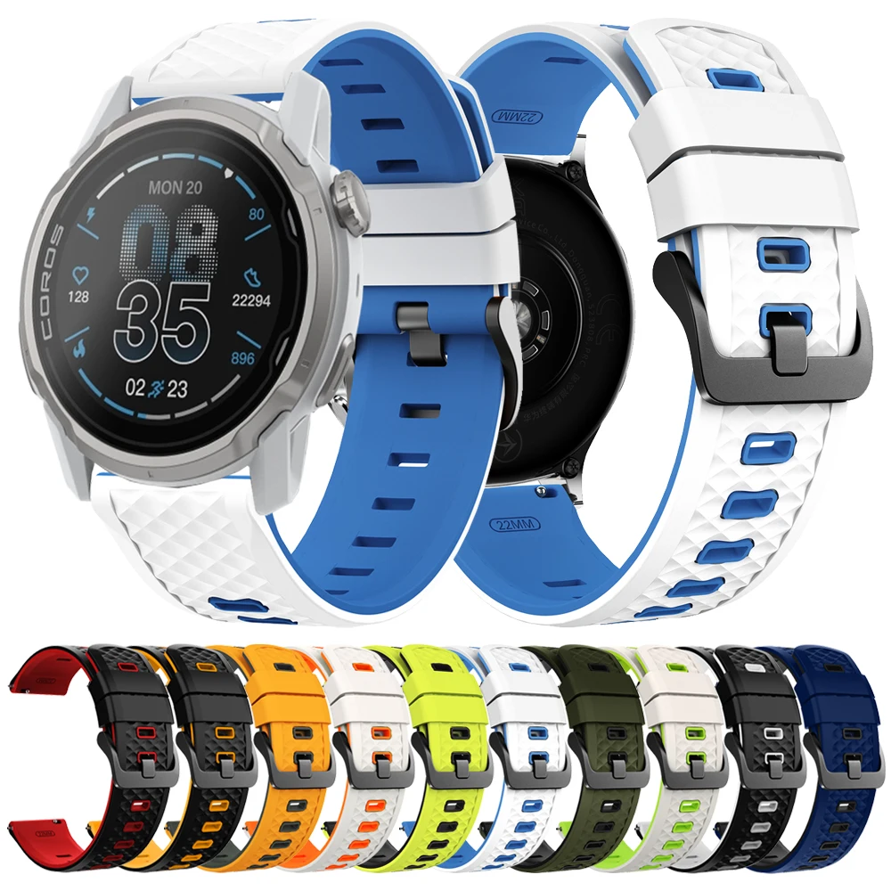 22mm Silicone Wristband For COROS APEX 4 42mm/Pace 3/APEX 2 Pro/APEX 46mm Replace Soft Strap For Polar Vantage M3 M2 V3 Bracelet