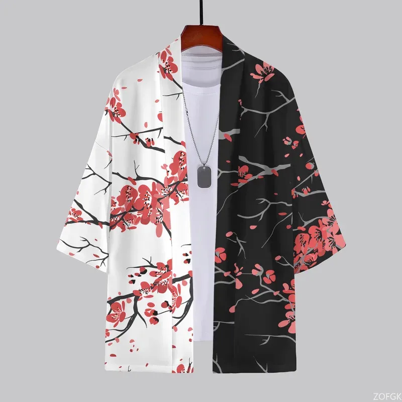 أزياء الصيف اليومية الكبار الأطفال 3D الطباعة البرقوق نمط سترة كيمونو عارضة فضفاضة مريحة سترة أعلى