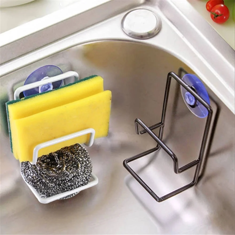 1Pcs Metal Sink Drain Rack Organizer Kitchen Sucker Sponge Storage Drying Holder