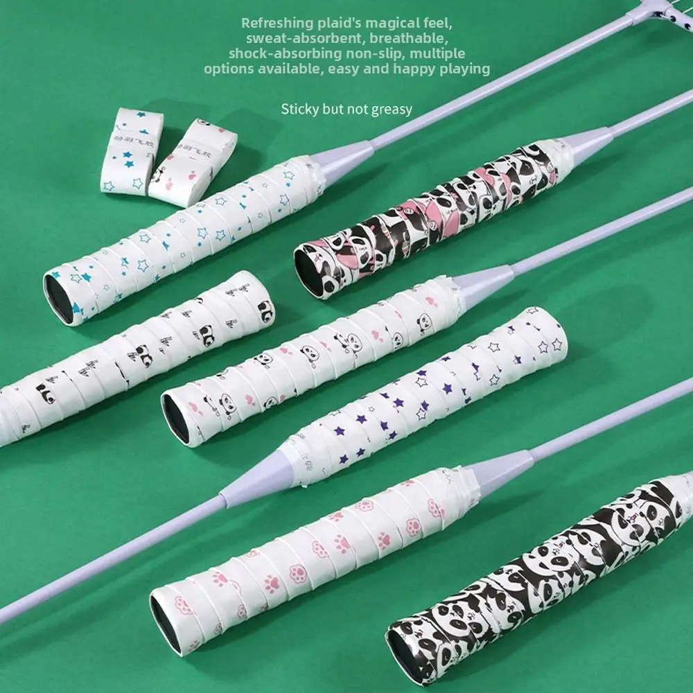 امتصاص العرق تنس الريشة شريط لحام كارون الباندا مقاومة للاهتراء بسرعة ذاتية اللصق قبضة Skidproof عرق الفرقة