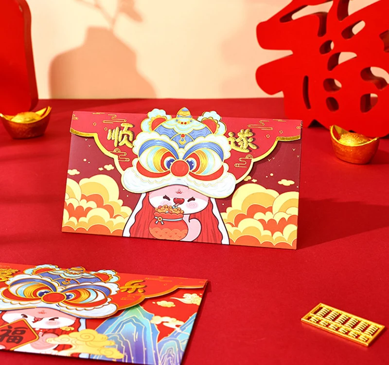 6 buste rosse cinesi buste per soldi di Capodanno festival di primavera regalo per bambini pacchetto rosso fortunato busta rossa Hongbao