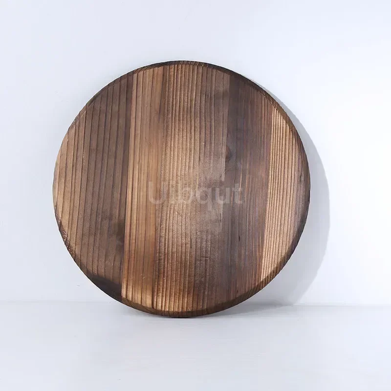 Wooden wood cover Handmade fir anti-scalding pot cover wok lid hypotenuse iron wood lid iron wok wooden pan lid der Deckel