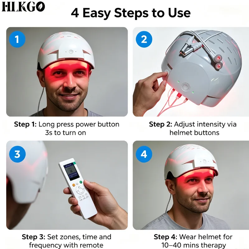 Professional 1070nm Infrared Light Therapy Helmet 1-20000Hz Adjustable for Brain Injury Anxiety PTSD Cognitive Enhancement view 4
