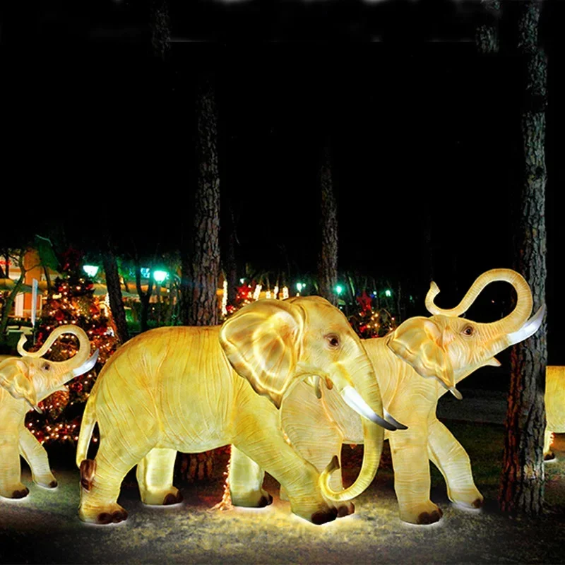 Light up fiberglass sculptures, elephant light fiberglass sculptures
