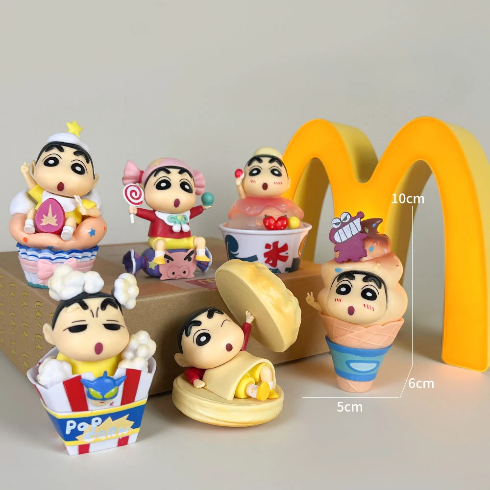Anime Crayon Shin-chan Blind Box Food Hamburg Series Blind Bag Doll Toy Collection Model Figure Toy