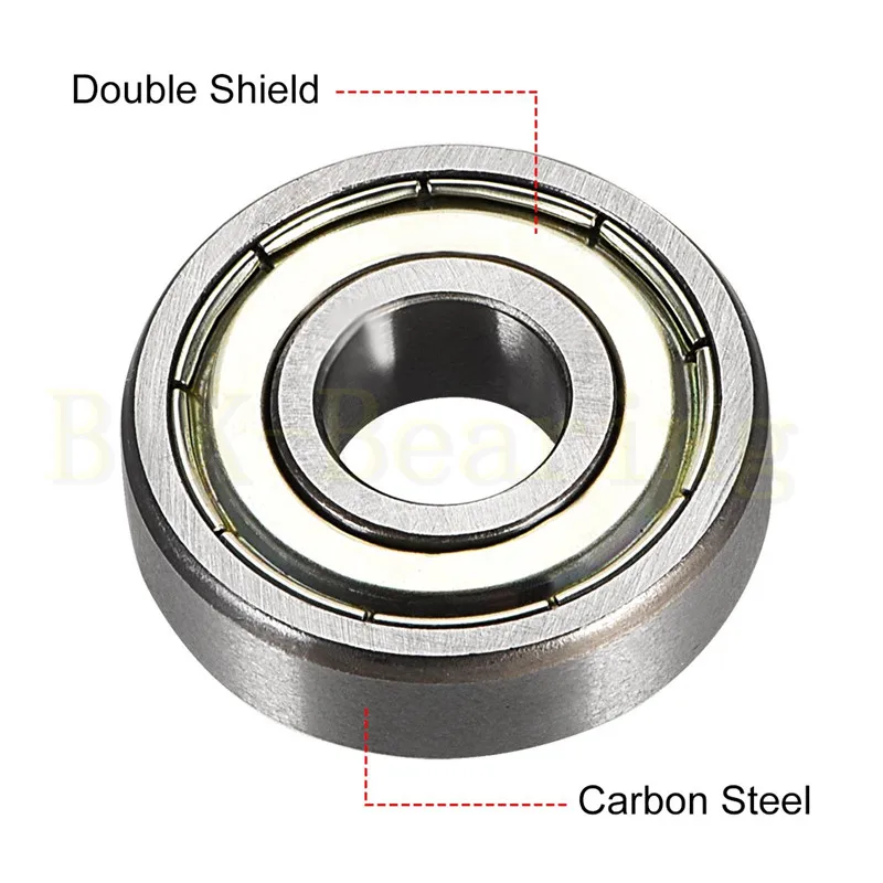 609ZZ Deep Groove Ball Bearing Double-Metal Seal Bearings Pre-Lubricated and Stable Performance Miniature 9x24x7mm