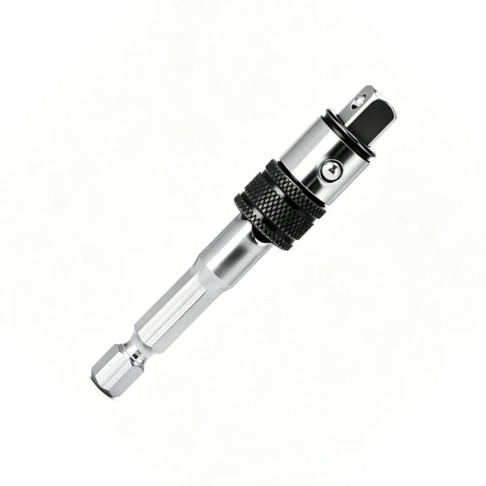 Compact Dual Use Bit Extension Rod Made from 45 Steel with Quick Lock System for 6.35mm Hex Bits in Confined Work Environments