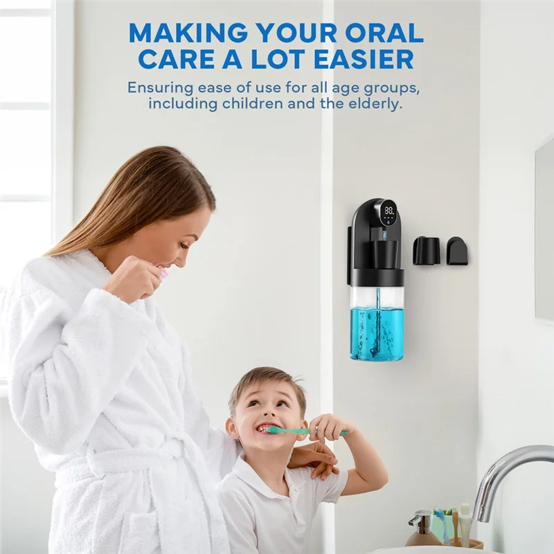 

B83B-автоматический дозатор для полоскания рта для ванной комнаты, 21,12 унций (600 мл) бесконтактный умный дозатор для полоскания рта для дома и детей