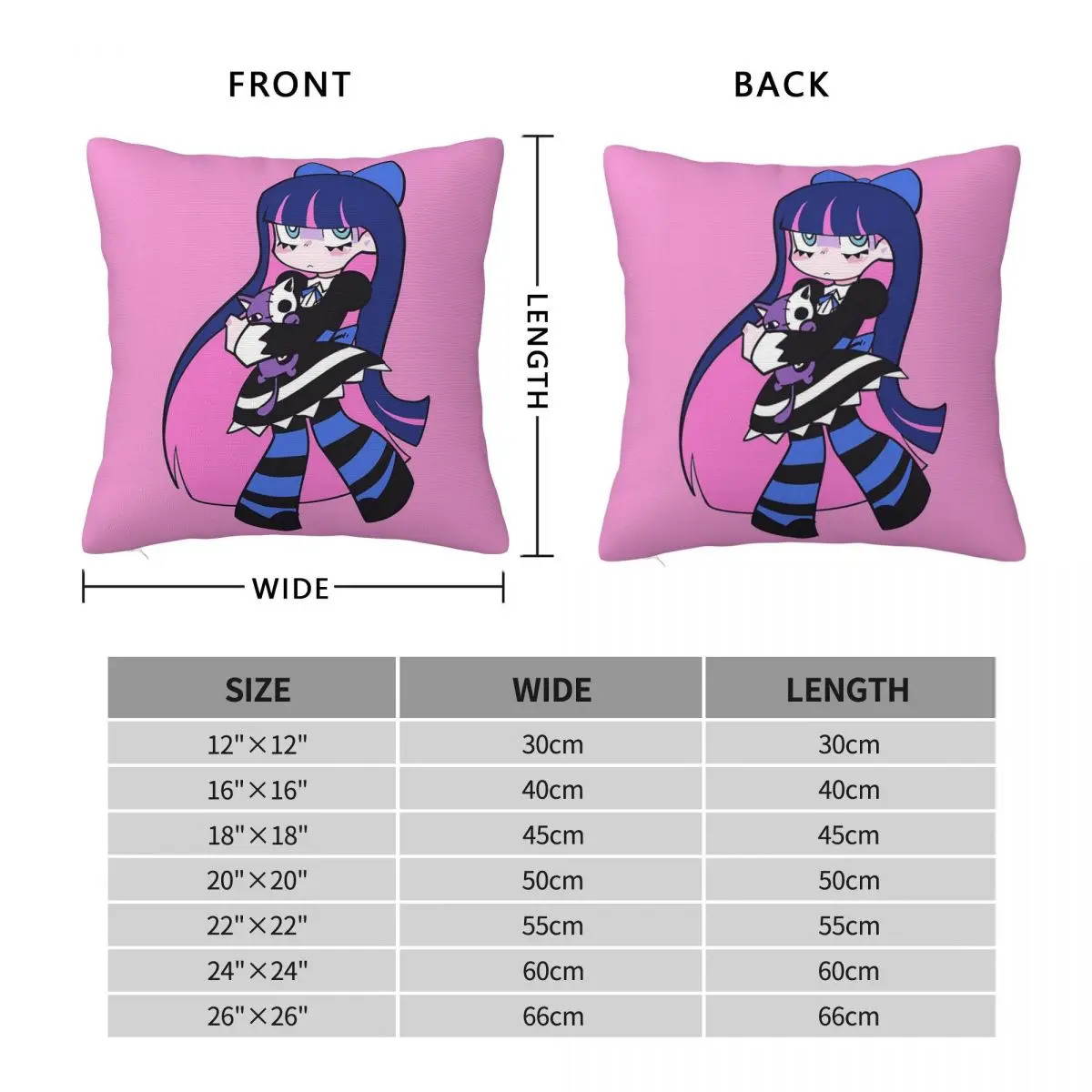 Panty And Stocking With Garterbelt Square Pillowcase Cushion Cover Pillow Case Throw Pillow Cover for Home Bedroom Car