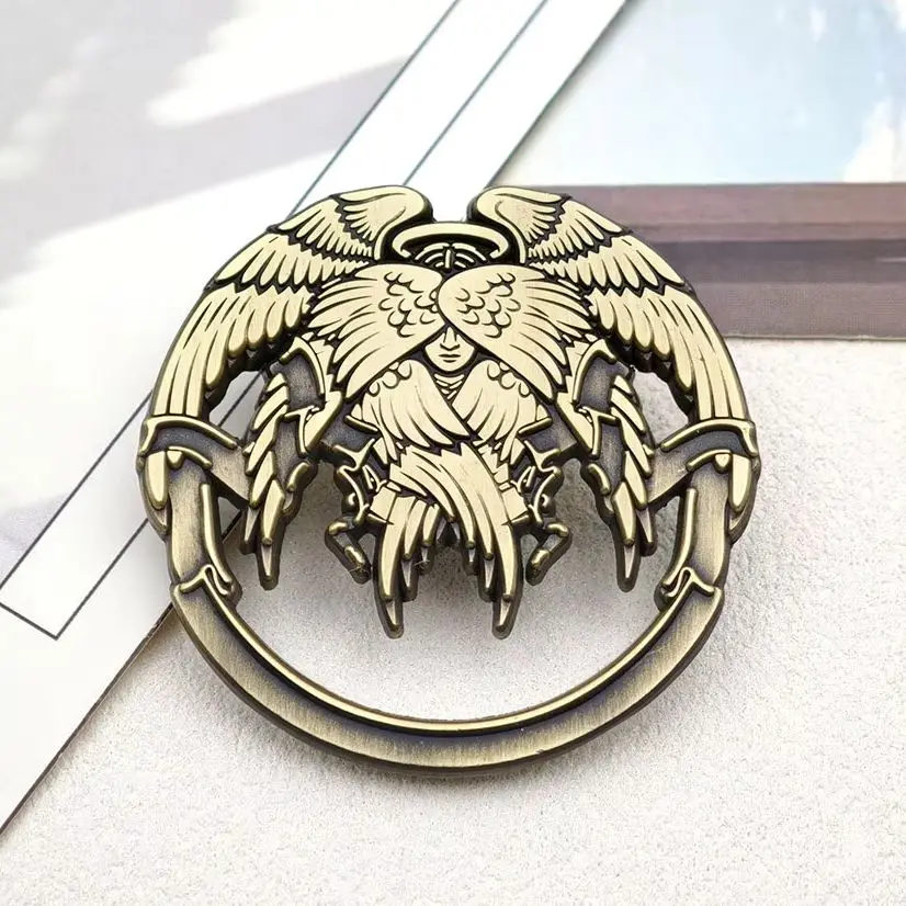 Seraphim Angel Lapel Pin Gold Seraph Metal Badge Six Winged Angel Hierarchy Enamel Brooch for Clothes Backpacks Religion Jewelry