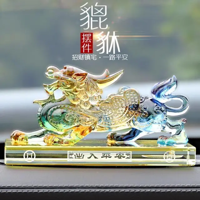 Bonne maison entreprise magasin voiture efficace argent dessin prélèvement affaires bonne chance ZHAO CAI cristal Dragon PI XIU FENG SHUI statue