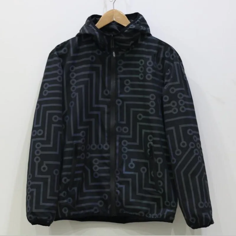 سترة عاكسة مطبوعة على شكل دائرة بألوان قوس قزح ملابس هيب هوب للرجال والنساء سترة واقية للسلامة الليلية في الهواء الطلق معطف أنيق للجنسين