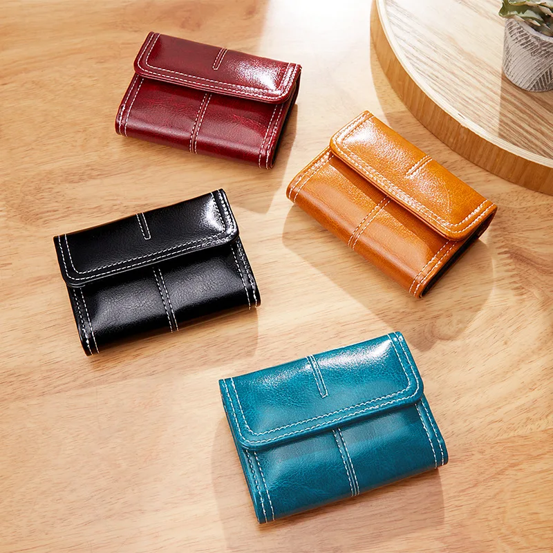 Mini Wallet Women Small Card Holder Purse Large Capacity Organ Credit Card Bag Fashion Buckle Coin Purse Business ID Card Case