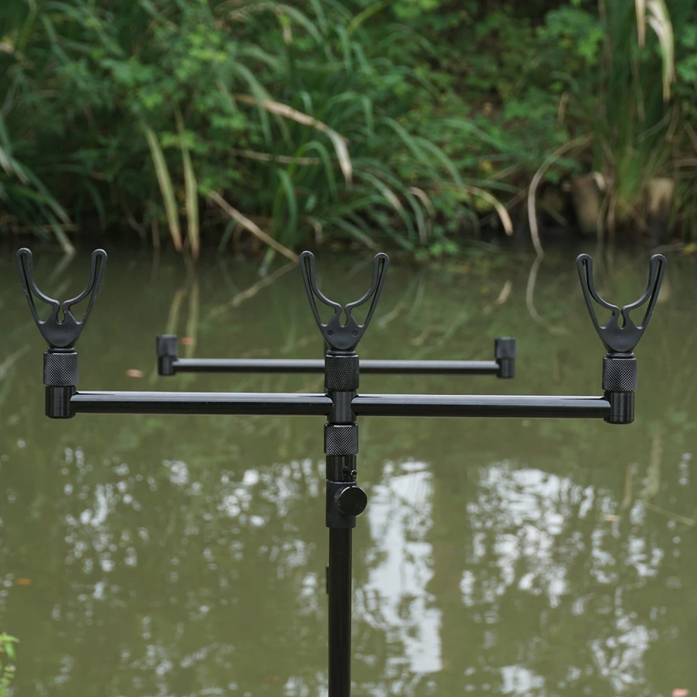 Carp Fishing Buzz Bars 30cm Fishing Rod Pod Holder Black Buzzer Bar for 3 Rods KT-1204 Fishing Accessories