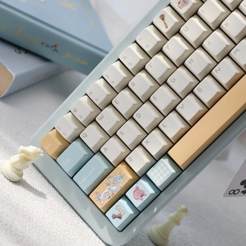 Imagem -04 - Alice Pbt Keycaps Sets para Meninas Sublimação Personalizado Perfil de Cereja Bonito Acessórios de Teclado Mecânico Presentes